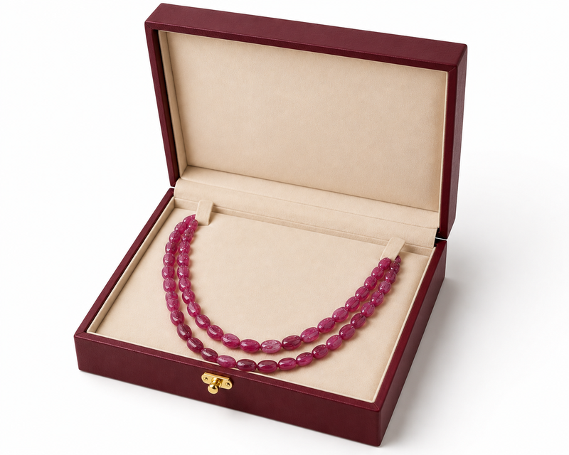 oval shape 2 rows precious ruby uncut 