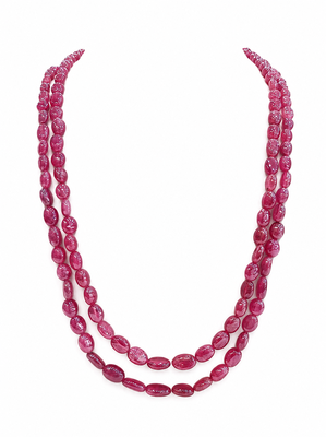 oval shape 2 rows precious ruby uncut  4