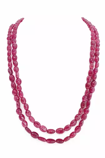 oval shape 2 rows precious ruby uncut 