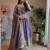  lavendar zari embroidered silk anarkali suit set with dupatta