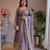  lavendar zari embroidered silk anarkali suit set with dupatta