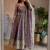  purple zari embroidered silk anarkali suit set with dupatta