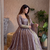  purple zari embroidered silk anarkali suit set with dupatta