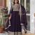 Purple faux georgette readymade anarkali suit with embroidery & zari work