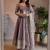  purple zari embroidered silk anarkali suit set with dupatta