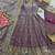 purple zari embroidered silk anarkali suit set with dupatta