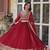 Red faux georgette readymade anarkali suit with embroidery & zari work