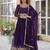 Purple faux georgette readymade anarkali suit with embroidery & zari work