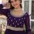 Purple faux georgette readymade anarkali suit with embroidery & zari work