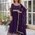 Purple faux georgette readymade anarkali suit with embroidery & zari work