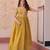Mustard silk readymade anarkali suit with embroidery & zari sequin  work