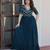 Navy faux georgette readymade anarkali suit with embroidery & beads work