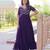 Purple faux georgette readymade anarkali suit with embroidery & beads work