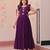 Purple faux georgette readymade anarkali suit with embroidery & beads work
