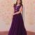 Purple faux georgette readymade anarkali suit with embroidery & beads work