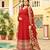 Maroon faux georgette readymade anarkali suit with embroidery & zari work