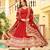 Maroon faux georgette readymade anarkali suit with embroidery & zari work