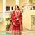 Maroon faux georgette readymade anarkali suit with embroidery & zari work
