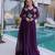 Purple silk readymade anarkali suit with embroidery & zari sequin  work