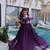 Purple silk readymade anarkali suit with embroidery & zari sequin  work