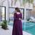 Purple silk readymade anarkali suit with embroidery & zari sequin  work