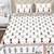 White & brown traditional block print king size cotton bedsheet