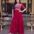 Rani Pink faux georgette readymade anarkali suit with embroidery & zari work