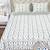 White blue floral print pure cotton king size bedsheet with 2 pillow covers