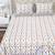 White red floral pure cotton king size bedsheet set with pillow covers