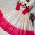 Pink&white georgette readymade anarkali suit with embroidery threading work