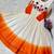 Orange&white georgette readymade anarkali suit with embroidery threading work