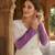 Lavender&white silk readymade anarkali suit with embroidery & sequin  work