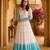 Blue&white silk readymade anarkali suit with embroidery & sequin  work
