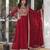 Red faux georgette readymade anarkali suit with embroidery & zari work
