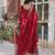Red faux georgette readymade anarkali suit with embroidery & zari work