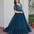 Navy faux georgette readymade anarkali suit with embroidery & beads work