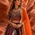 Multicolor Navratri Designer Digital Print Lehenga Choli Set with Mirror Work