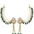 Kundan ear chain ear to hair chain green beads pearl bahubali jhumar rajputi bridal jewellery for women & girls