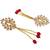 Kundan ear chain ear to hair chain green beads pearl bahubali jhumar rajputi bridal jewellery for women & girls