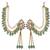 Kundan ear chain ear to hair chain green beads pearl bahubali jhumar rajputi bridal jewellery for women & girls