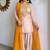 Cream heavy satin glass straight farshi salwar kameez dupatta set