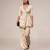 Ivory embroidered gazi silk angrakha kurta set