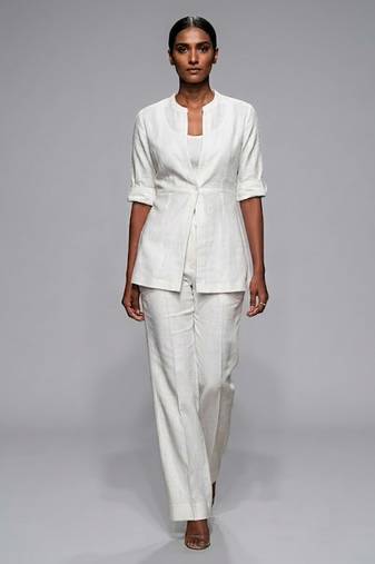 White dupion silk co ord set