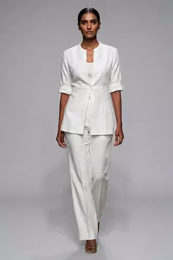 White dupion silk co ord set