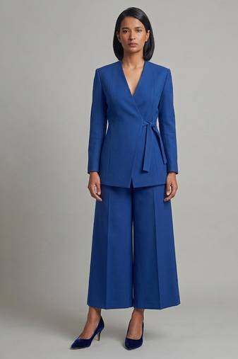Royal blue dupion silk co ord set