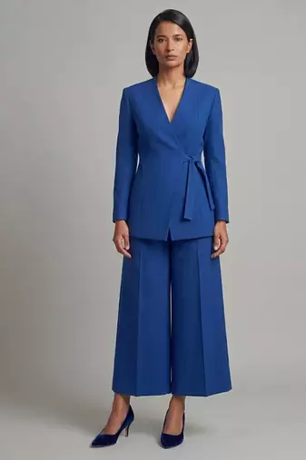 Royal blue dupion silk co ord set