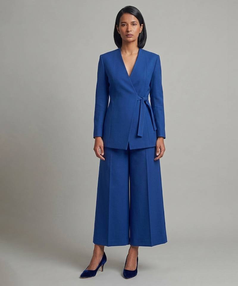 Royal blue dupion silk co ord set