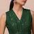Green rayon embroidered non padded blouse