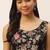Black cotton printed back open sleevless halterneck blouse