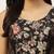 Black cotton printed back open sleevless halterneck blouse